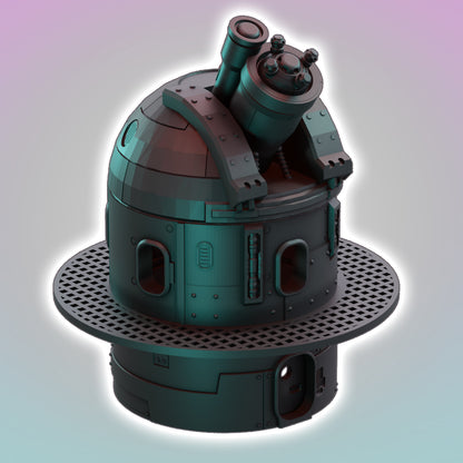 Flatline City - Luna's Observatory Telescope - Sci-Fi Grimdark Miniatures by Saucermen Studios, Wargame Scale 3D Printed