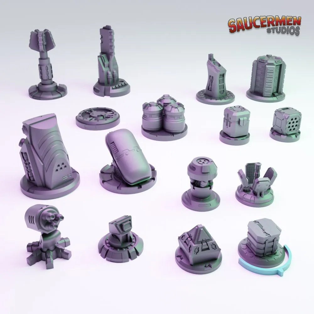 Infinity Tokens and Objectives - Sci-Fi Grimdark Miniatures by Saucermen Studios, Wargame Scale 3D Printed