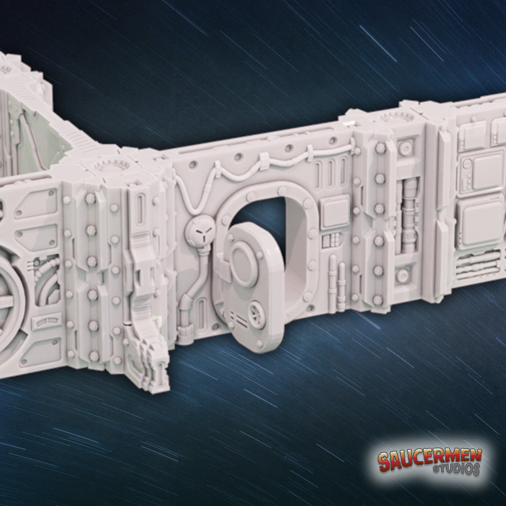 Ship Assault: Modular Walls – Base Set - Sci-Fi Grimdark Miniatures by Saucermen Studios, Wargame Scale 3D Printed - photo 2