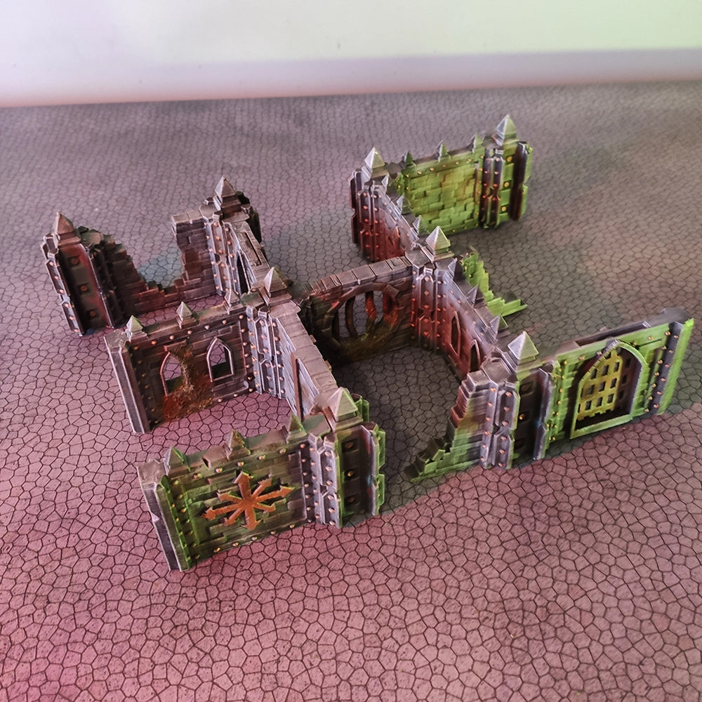 Dungeon Assault: Modular Walls – Base Set - Sci-Fi Grimdark Miniatures by Saucermen Studios, Wargame Scale 3D Printed - photo 7