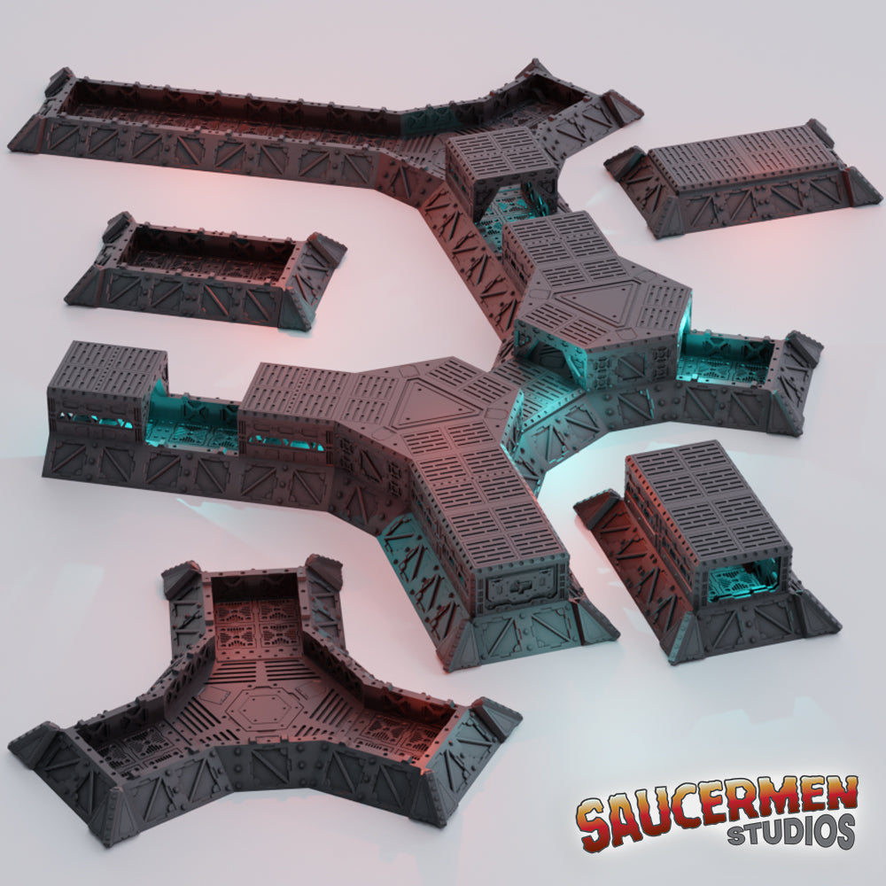 Trench Bunker Defences - Sci-Fi Grimdark Miniatures by Saucermen Studios, Wargame Scale 3D Printed