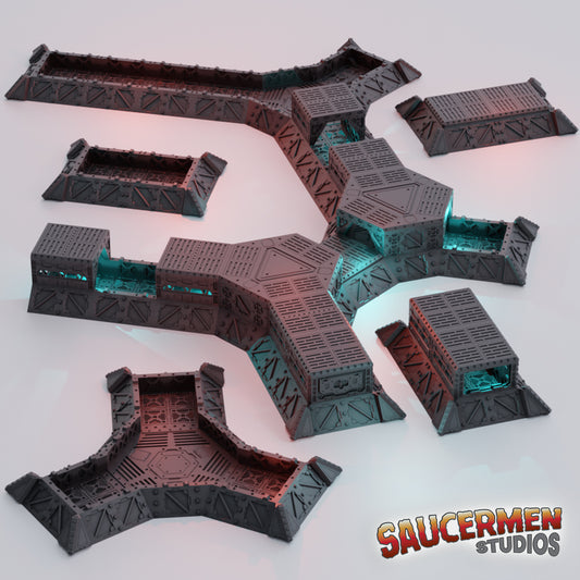 Trench Bunker Defences - Sci-Fi Grimdark Miniatures by Saucermen Studios, Wargame Scale 3D Printed