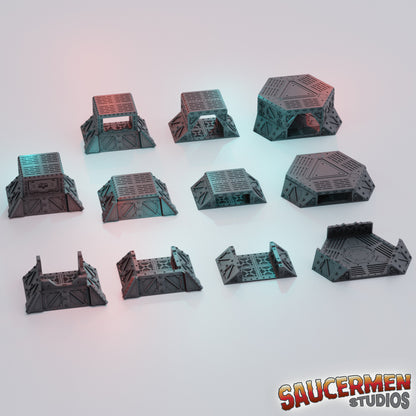 Trench Bunker Defences - Sci-Fi Grimdark Miniatures by Saucermen Studios, Wargame Scale 3D Printed - photo 3