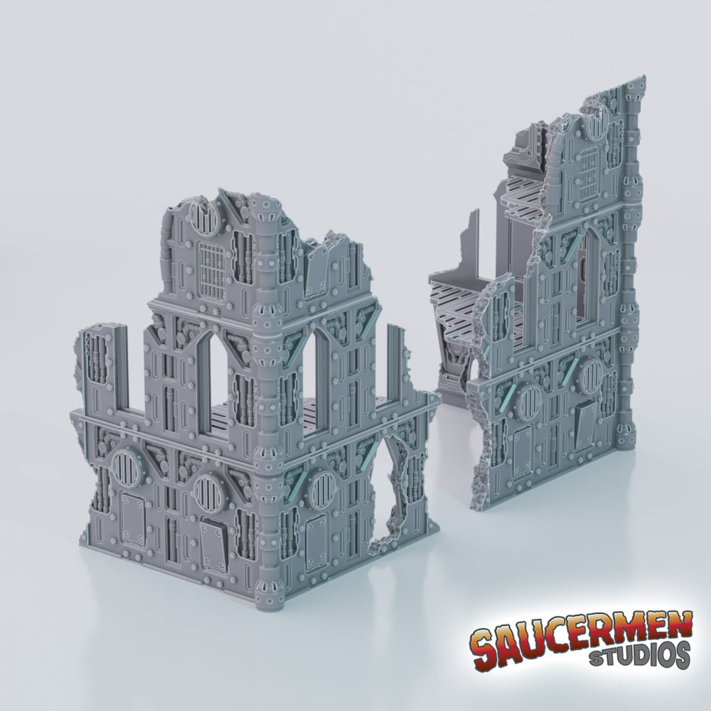 Gothic Factory City Ruins - Sci-Fi Grimdark Miniatures by Saucermen Studios, Wargame Scale 3D Printed - photo 4