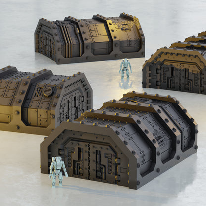 Fortified Military Barracks - Sci-Fi Grimdark Miniatures by Saucermen Studios, Wargame Scale 3D Printed