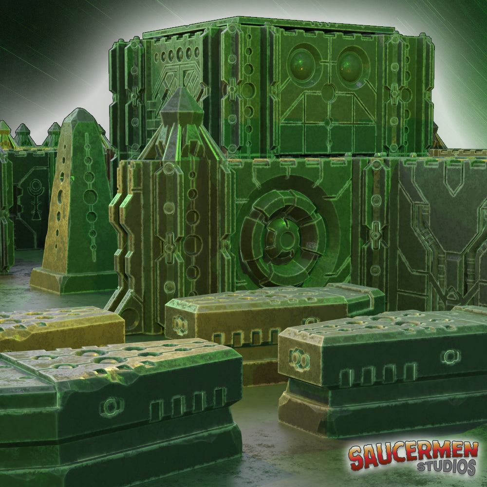 Tomb Assault: Modular Walls – Base Set - Sci-Fi Grimdark Miniatures by Saucermen Studios, Wargame Scale 3D Printed - photo 4
