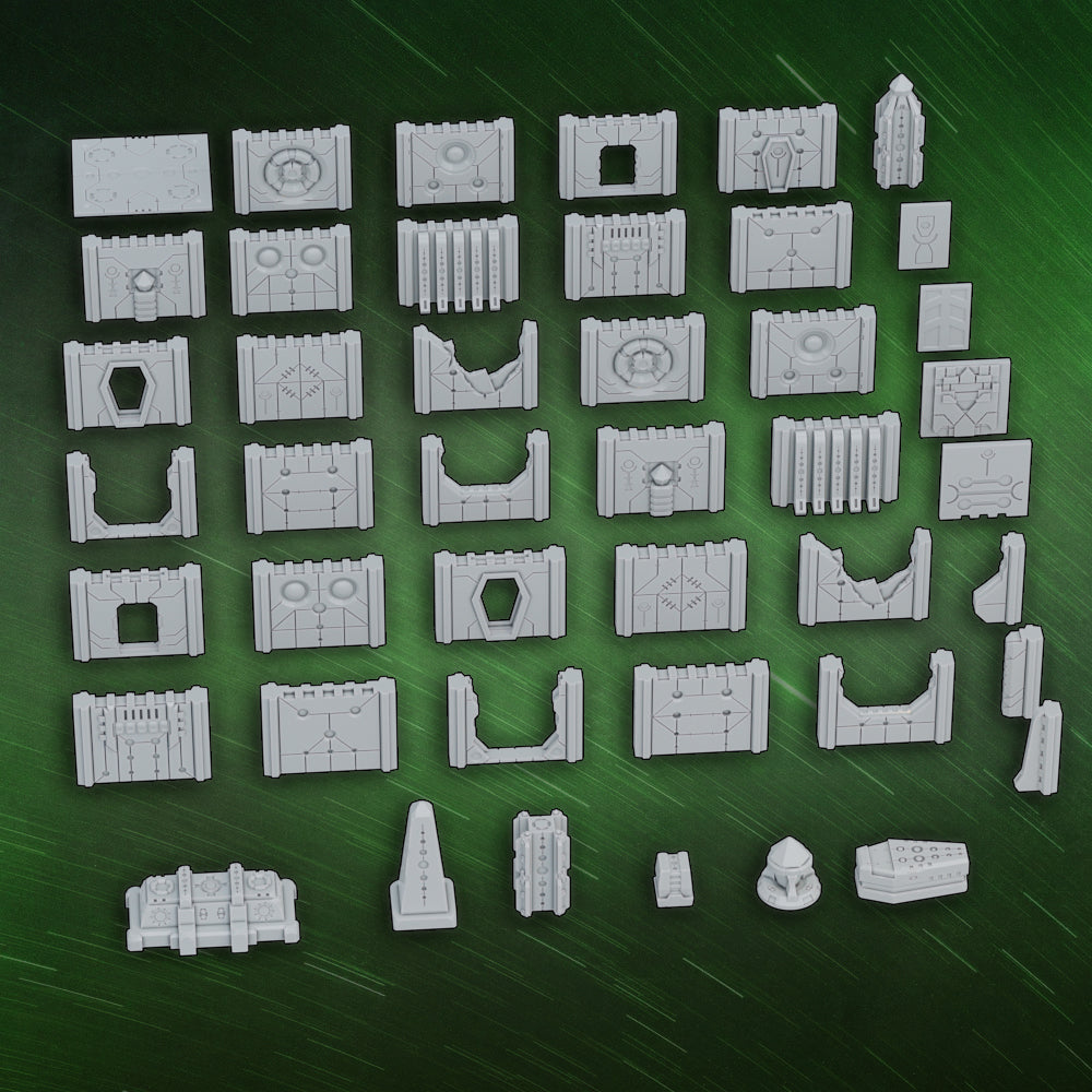 Tomb Assault: Modular Walls – Base Set - Sci-Fi Grimdark Miniatures by Saucermen Studios, Wargame Scale 3D Printed - photo 5