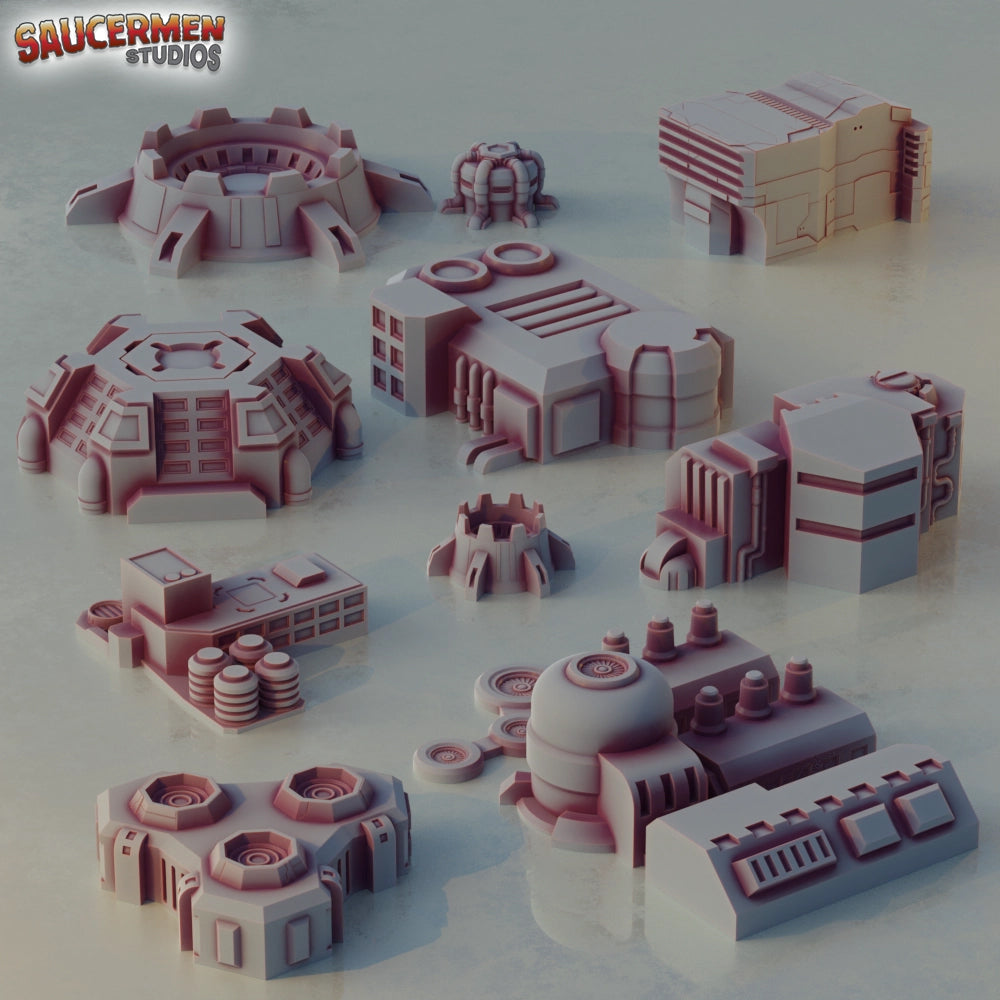 6mm Industrial Buildings BUNDLE - Sci-Fi Grimdark Miniatures by Saucermen Studios, Wargame Scale 3D Printed - photo 2