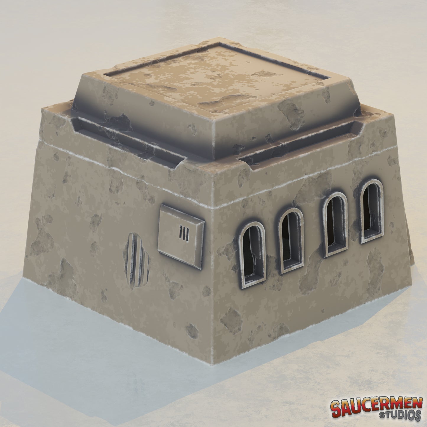 Desert Settlement – Hall - Sci-Fi Grimdark Miniatures by Saucermen Studios, Wargame Scale 3D Printed - photo 3