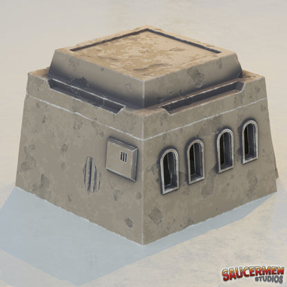 Desert Settlement – Hall - Sci-Fi Grimdark Miniatures by Saucermen Studios, Wargame Scale 3D Printed - photo 3