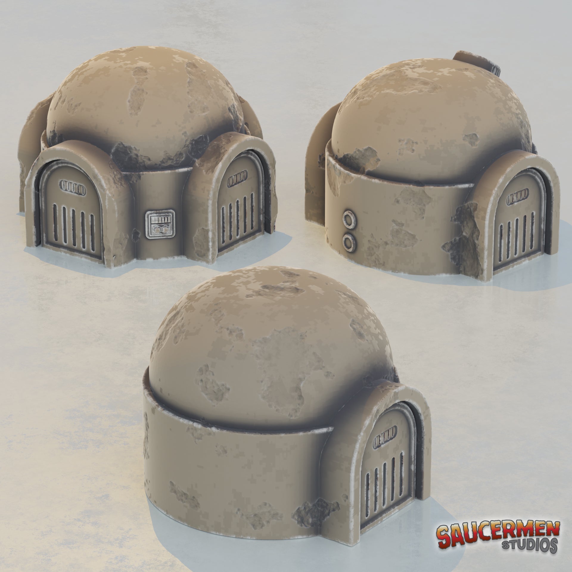 Desert Settlement – Huts - Sci-Fi Grimdark Miniatures by Saucermen Studios, Wargame Scale 3D Printed - photo 2