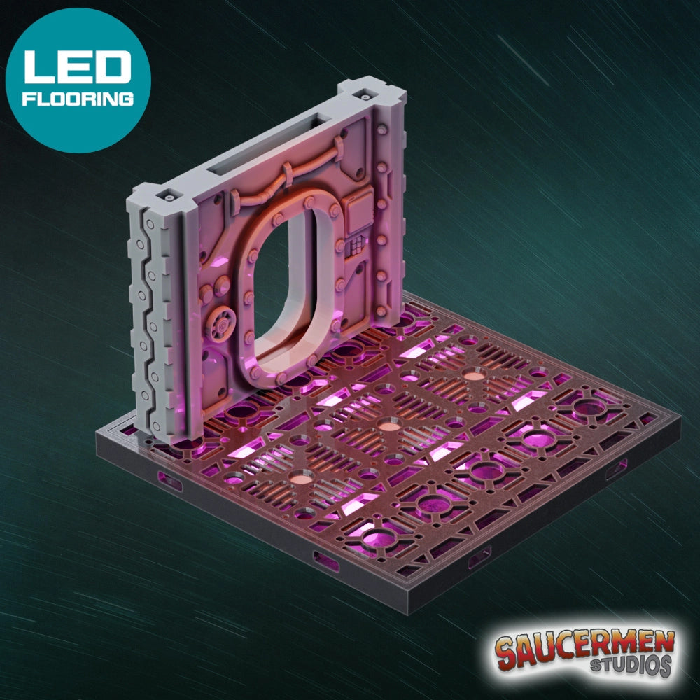 Ship Assault: LED Flooring Tiles (Assault Series Terrain) - Sci-Fi Grimdark Miniatures by Saucermen Studios, Wargame Scale 3D Printed