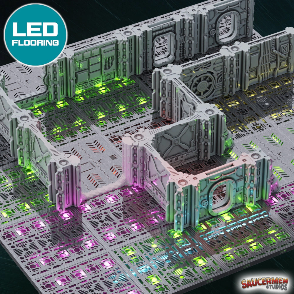 Ship Assault: LED Flooring Tiles (Assault Series Terrain) - Sci-Fi Grimdark Miniatures by Saucermen Studios, Wargame Scale 3D Printed - photo 2