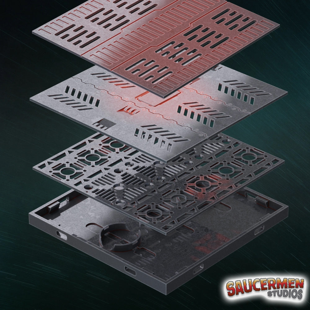 Ship Assault: LED Flooring Tiles (Assault Series Terrain) - Sci-Fi Grimdark Miniatures by Saucermen Studios, Wargame Scale 3D Printed - photo 3