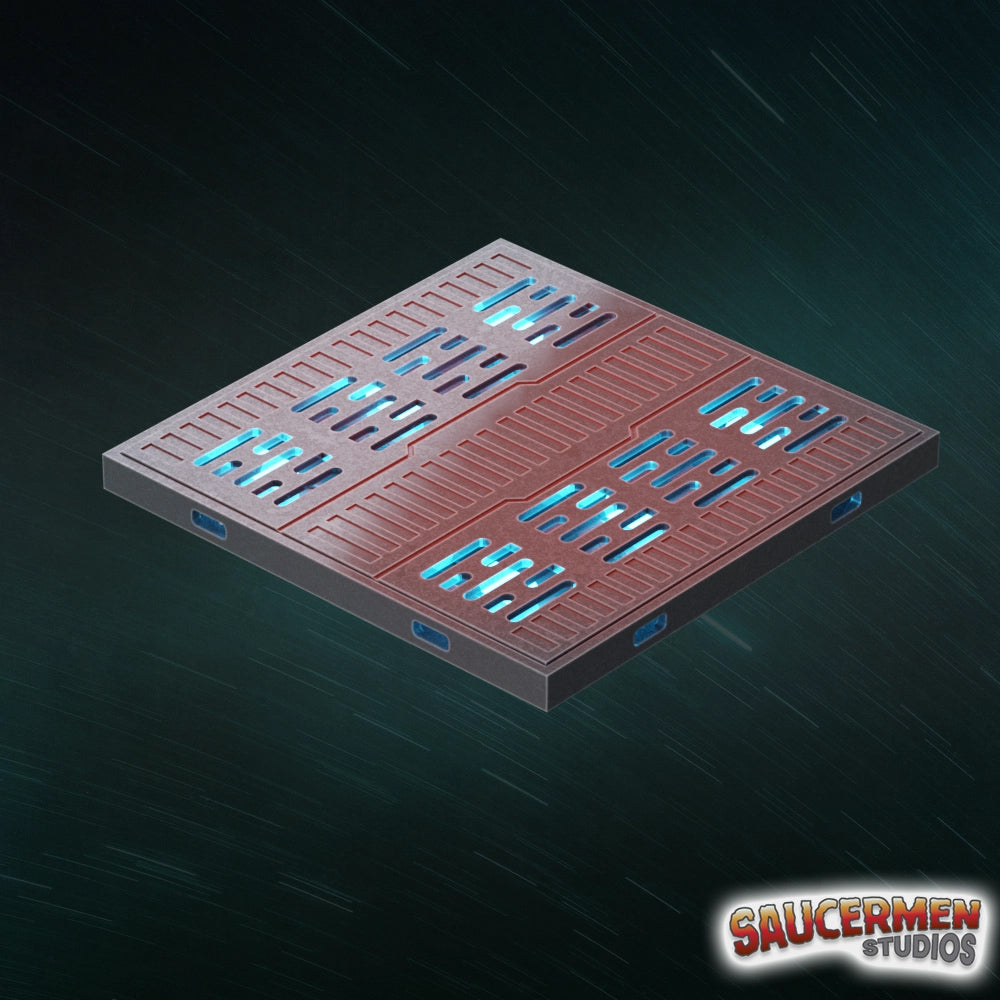 Ship Assault: LED Flooring Tiles (Assault Series Terrain) - Sci-Fi Grimdark Miniatures by Saucermen Studios, Wargame Scale 3D Printed - photo 4