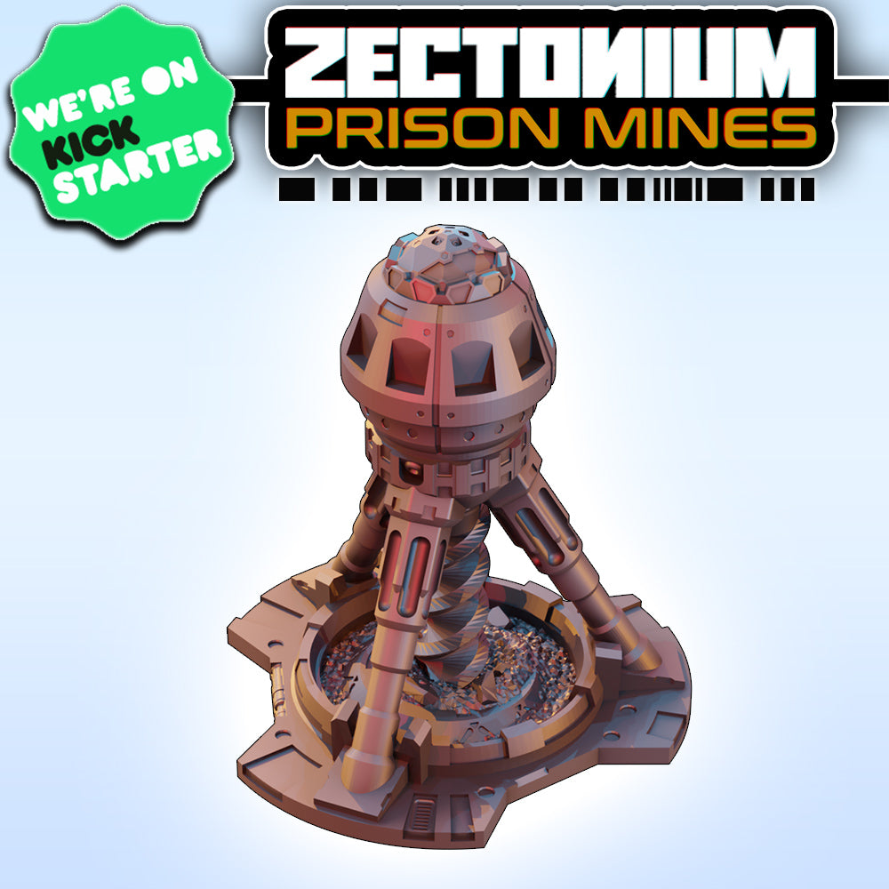 Zectonium Prison Mines: Mega Drill - Sci-Fi Grimdark Miniatures by Saucermen Studios, Wargame Scale 3D Printed
