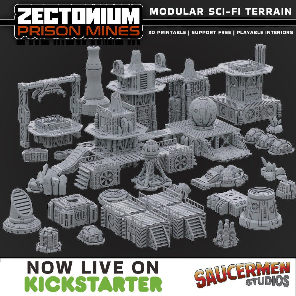 Zectonium Prison Mines: Mega Drill - Sci-Fi Grimdark Miniatures by Saucermen Studios, Wargame Scale 3D Printed - photo 2