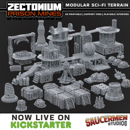 Zectonium Prison Mines: Mega Drill - Sci-Fi Grimdark Miniatures by Saucermen Studios, Wargame Scale 3D Printed - photo 2