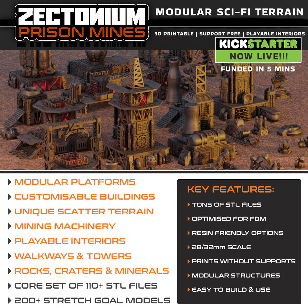 Zectonium Prison Mines: Mega Drill - Sci-Fi Grimdark Miniatures by Saucermen Studios, Wargame Scale 3D Printed - photo 3