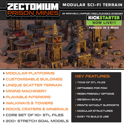 Zectonium Prison Mines: Mega Drill - Sci-Fi Grimdark Miniatures by Saucermen Studios, Wargame Scale 3D Printed - photo 3