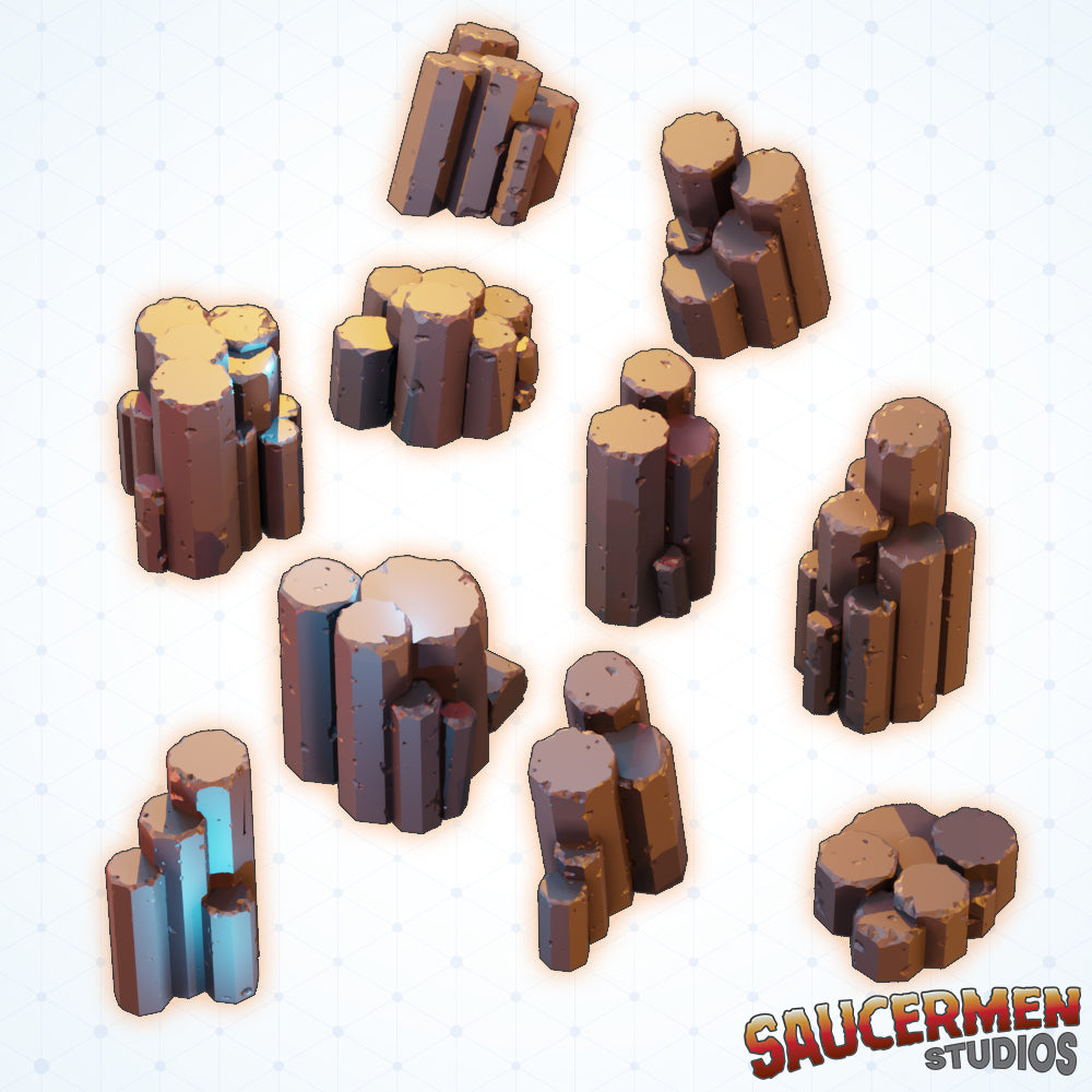 Alien Rocks - Sci-Fi Grimdark Miniatures by Saucermen Studios, Wargame Scale 3D Printed