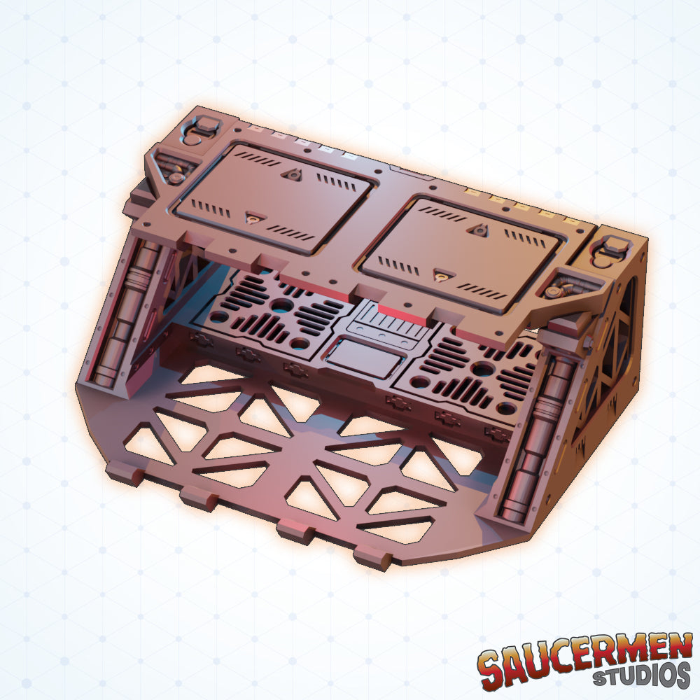 Freight Elevator - Sci-Fi Grimdark Miniatures by Saucermen Studios, Wargame Scale 3D Printed