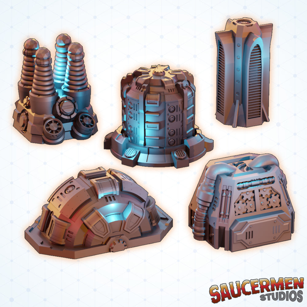 Power Generation System - Sci-Fi Grimdark Miniatures by Saucermen Studios, Wargame Scale 3D Printed