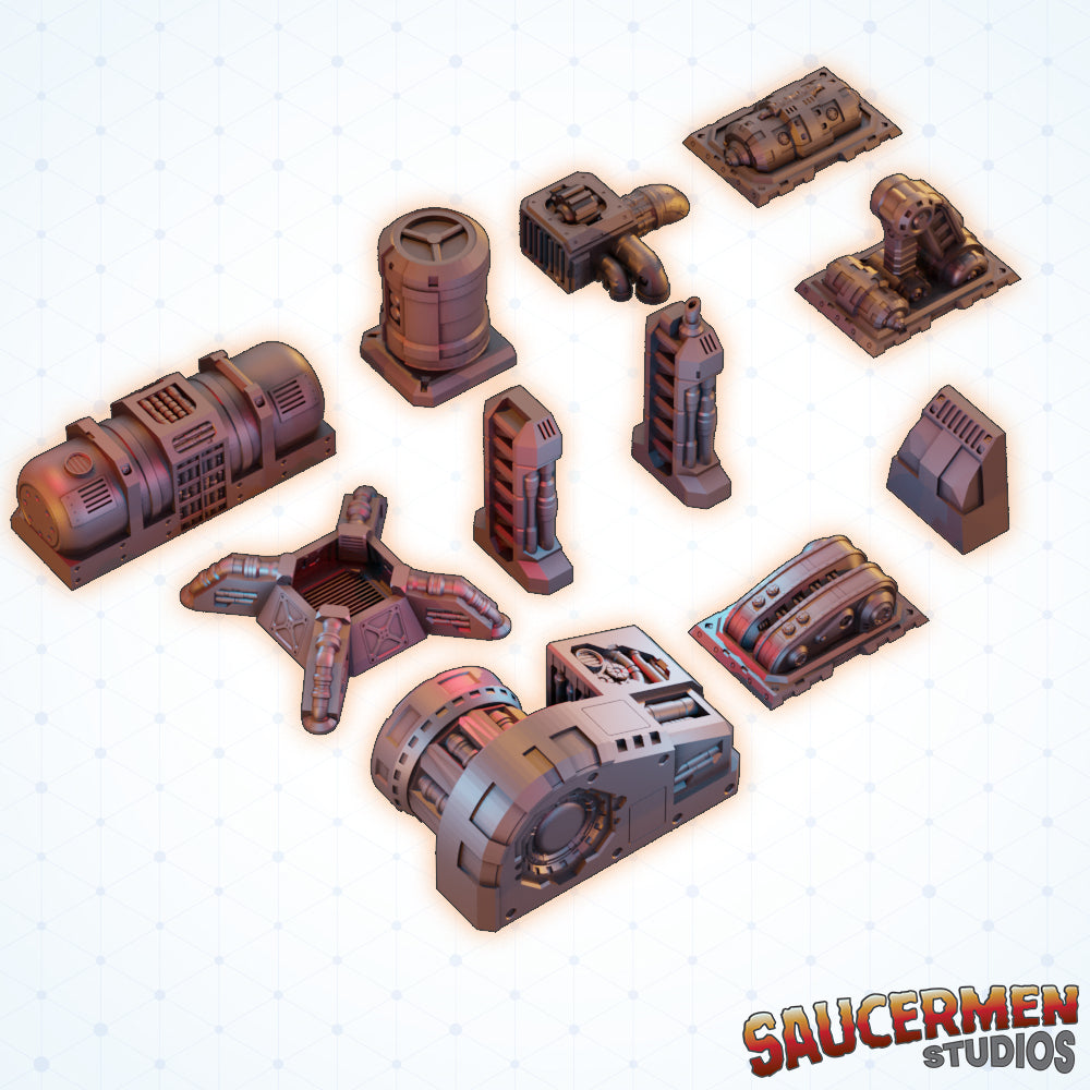 Mining Tech Scatter - Sci-Fi Grimdark Miniatures by Saucermen Studios, Wargame Scale 3D Printed