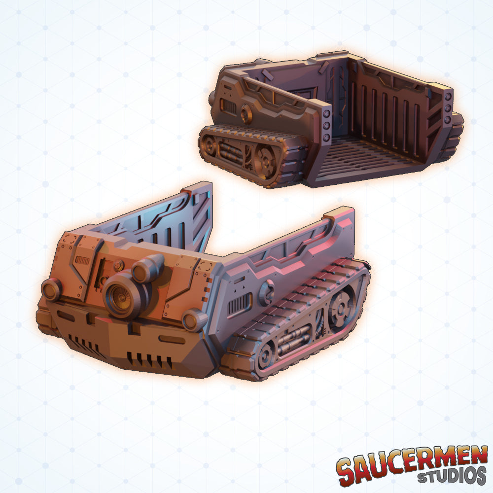 Heavy Hauler Vehicle - Sci-Fi Grimdark Miniatures by Saucermen Studios, Wargame Scale 3D Printed