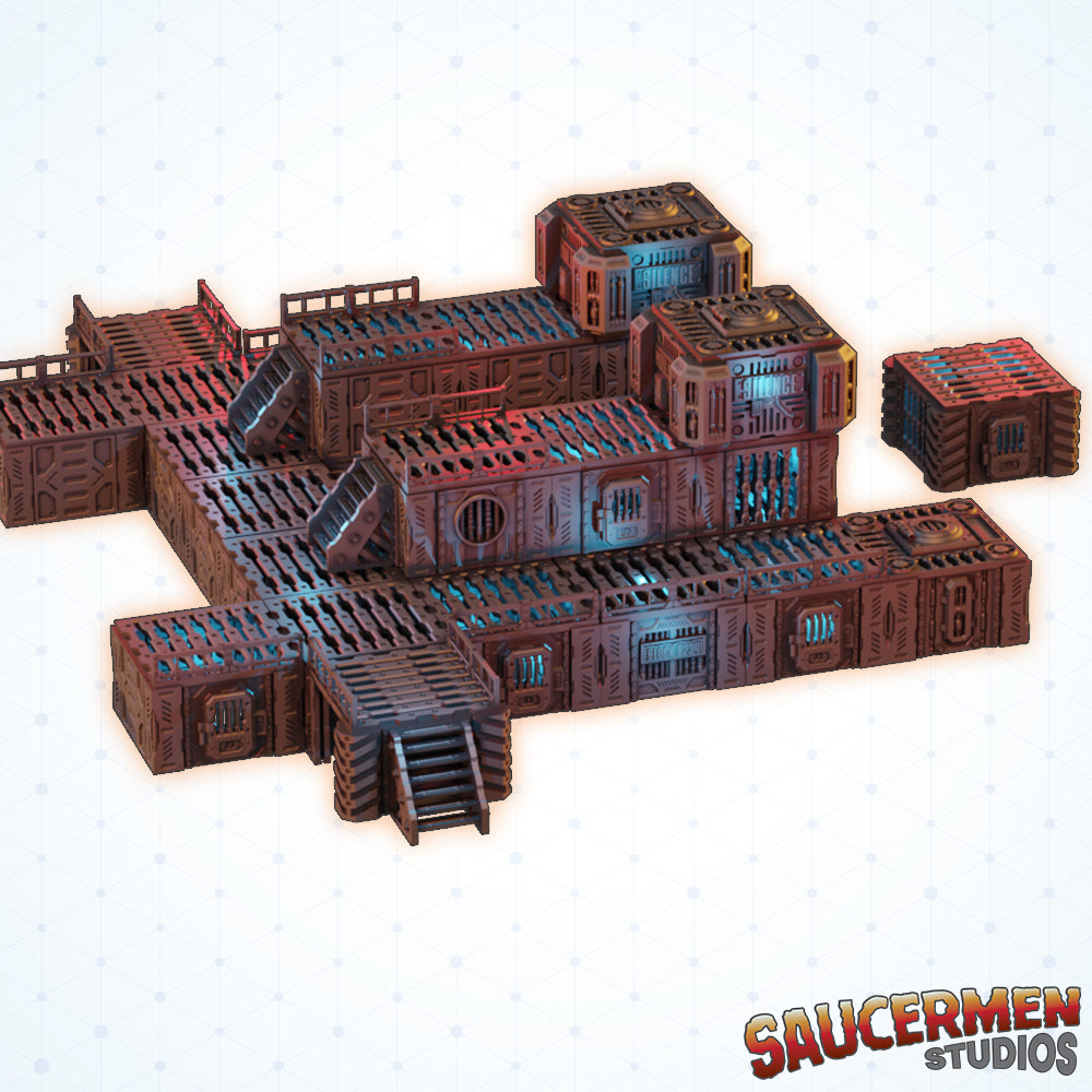 Prison Complex - Sci-Fi Grimdark Miniatures by Saucermen Studios, Wargame Scale 3D Printed