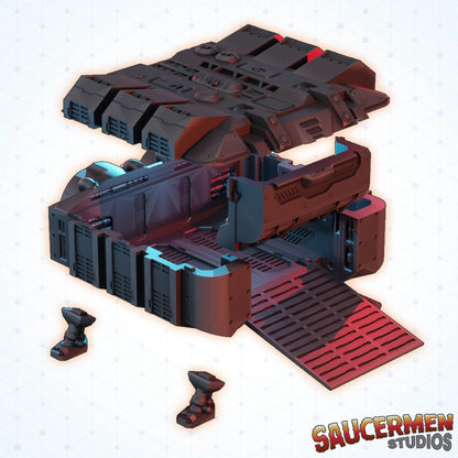 Prisoner Transport Ship - Sci-Fi Grimdark Miniatures by Saucermen Studios, Wargame Scale 3D Printed - photo 2