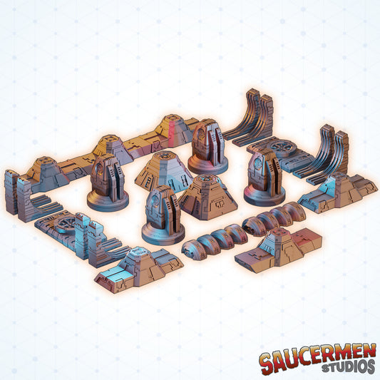 Alien Mining Tech - Sci-Fi Grimdark Miniatures by Saucermen Studios, Wargame Scale 3D Printed