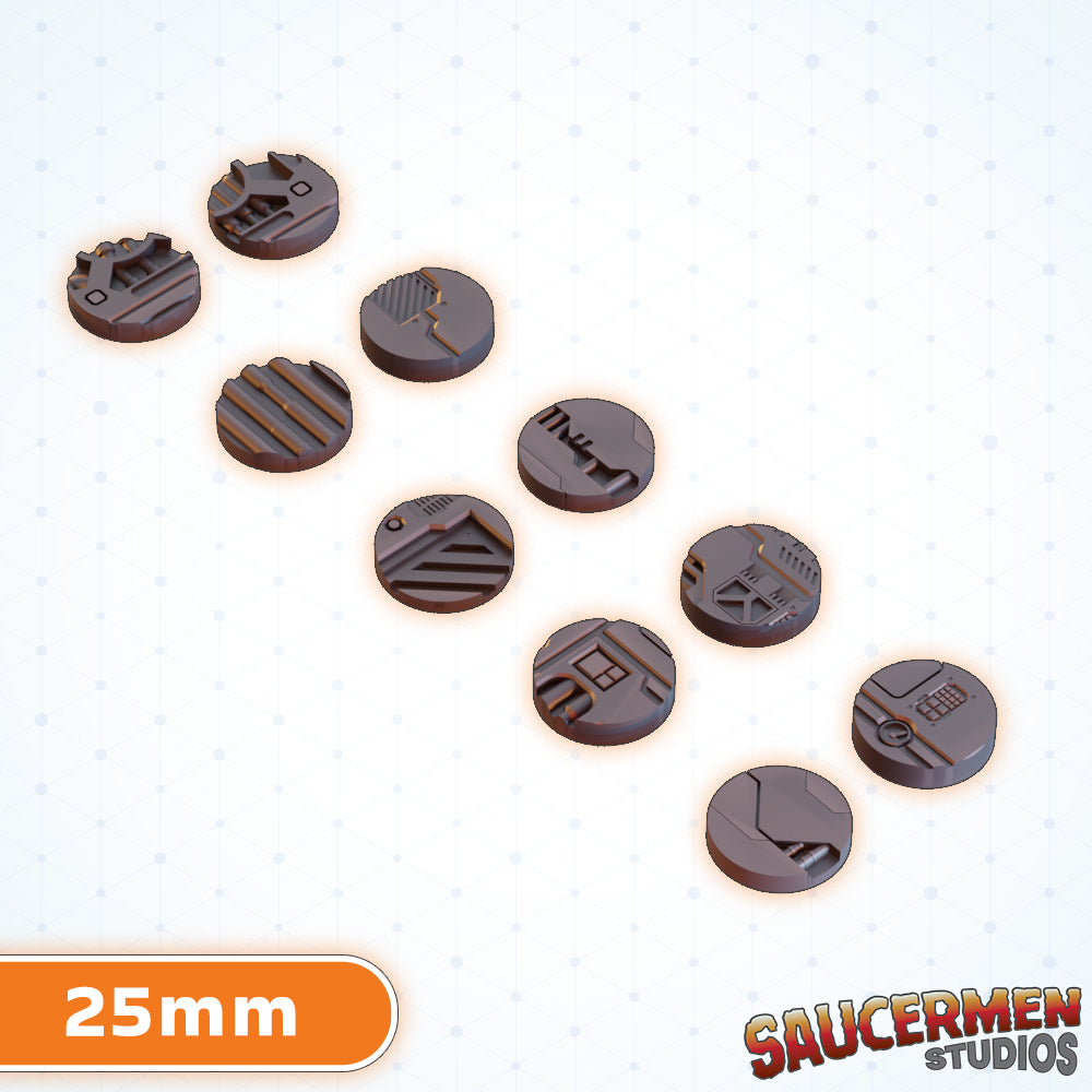 Mining Rig Bases 25mm - Sci-Fi Grimdark Miniatures by Saucermen Studios, Wargame Scale 3D Printed