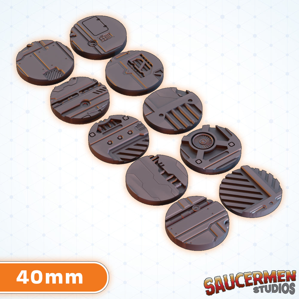 Mining Rig Bases 40mm - Sci-Fi Grimdark Miniatures by Saucermen Studios, Wargame Scale 3D Printed
