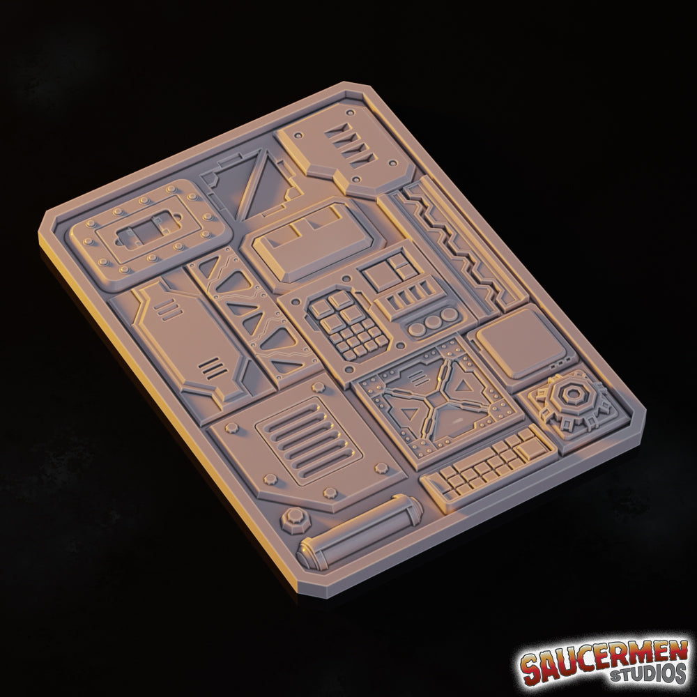 Texture Palette: Sci-fi Plating - Sci-Fi Grimdark Miniatures by Saucermen Studios, Wargame Scale 3D Printed