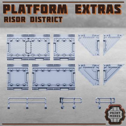 Risor District Terrain Kit 2.0 - Sci-Fi City Skirmish Wargaming Terrain by Print Minis