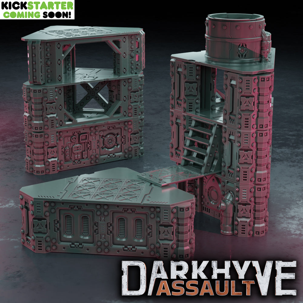DarkHyve Assault: System Terminals - Sci-Fi Grimdark Miniatures by Saucermen Studios, Wargame Scale 3D Printed - photo 3