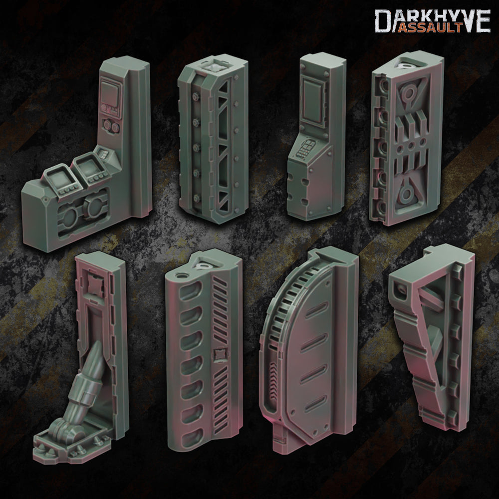 DarkHyve Assault – Junction Inserts: Pack One - Sci-Fi Grimdark Miniatures by Saucermen Studios, Wargame Scale 3D Printed