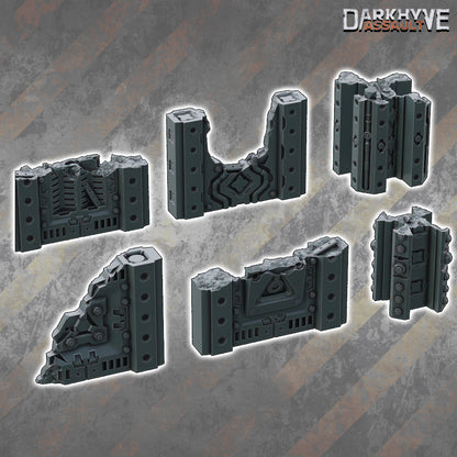 DarkHyve Assault – Damaged Sections - Sci-Fi Grimdark Miniatures by Saucermen Studios, Wargame Scale 3D Printed - photo 2