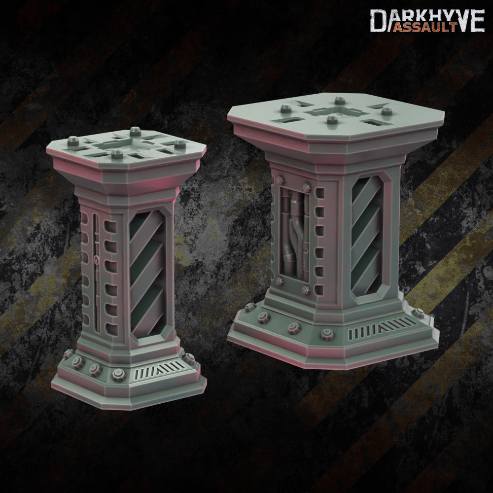 DarkHyve Assault – Pillar Upgrades - Sci-Fi Grimdark Miniatures by Saucermen Studios, Wargame Scale 3D Printed