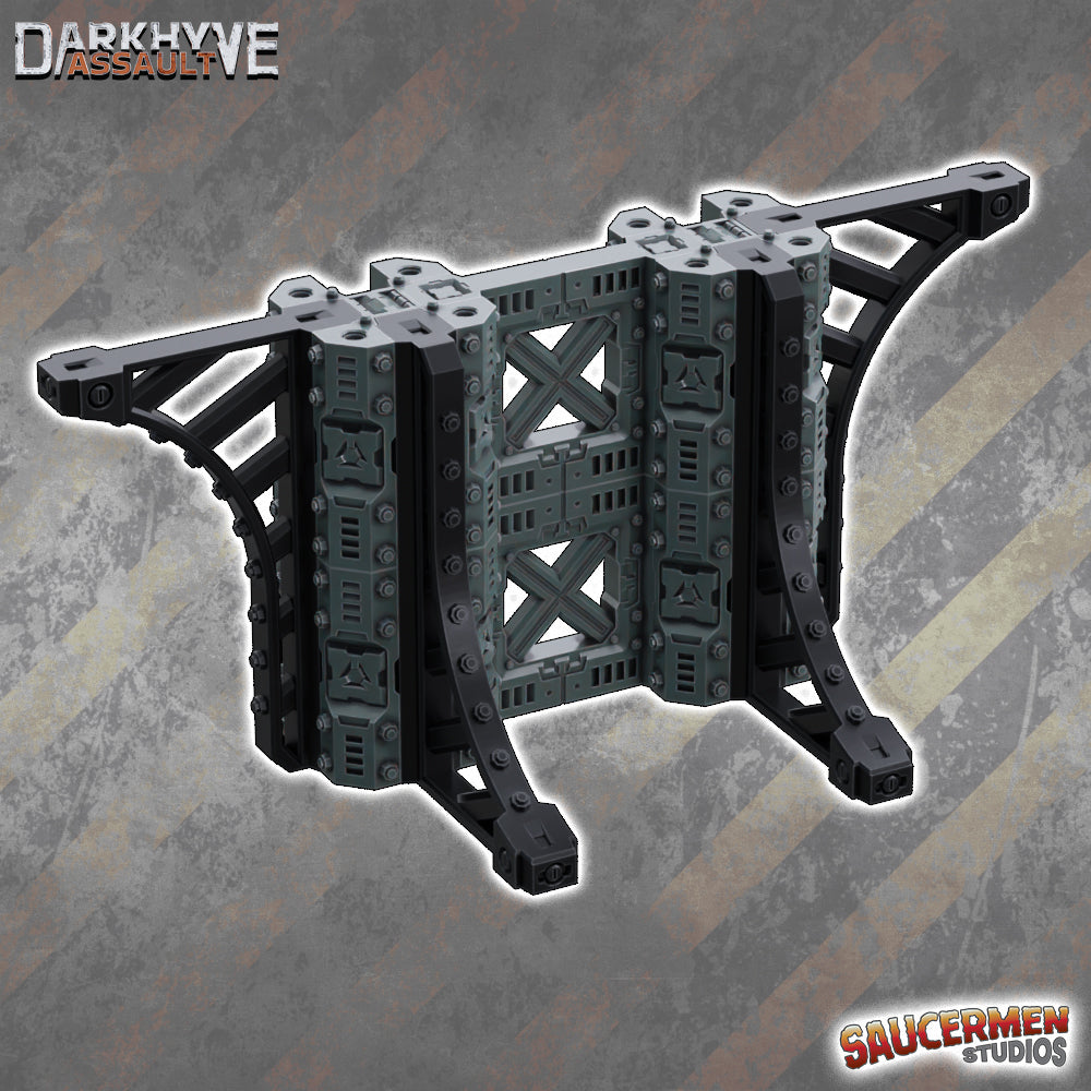 DarkHyve Assault – Double Height Beams - Sci-Fi Grimdark Miniatures by Saucermen Studios, Wargame Scale 3D Printed