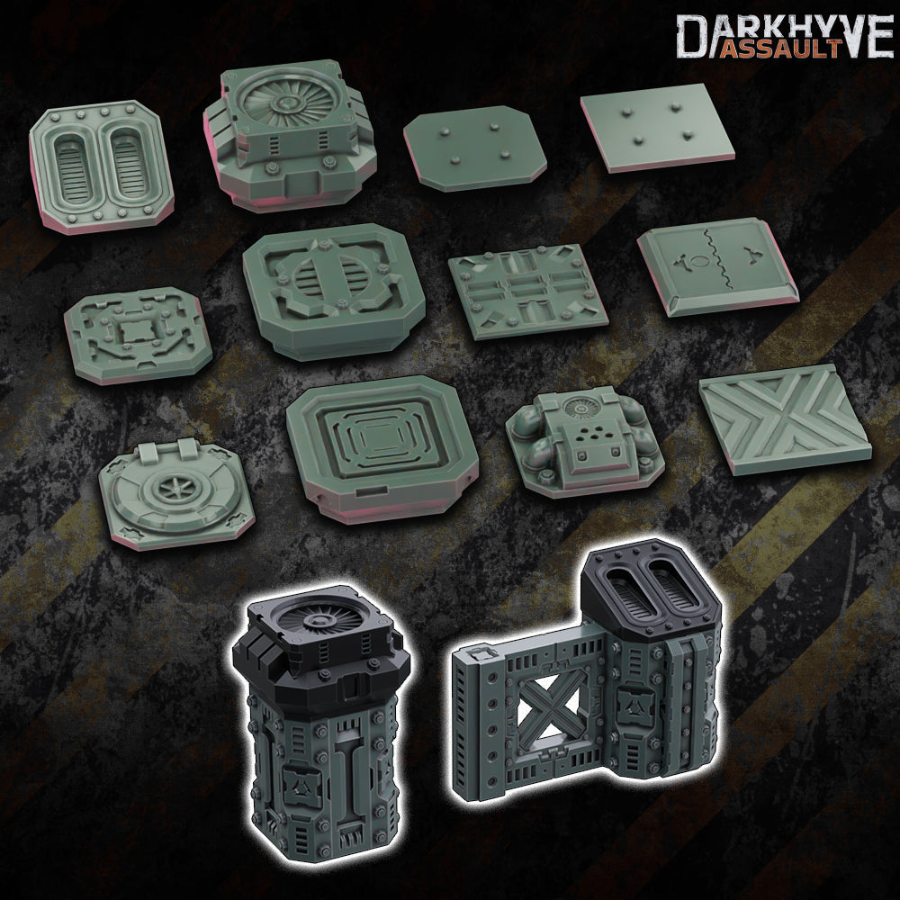DarkHyve Assault – Junction Toppers - Sci-Fi Grimdark Miniatures by Saucermen Studios, Wargame Scale 3D Printed