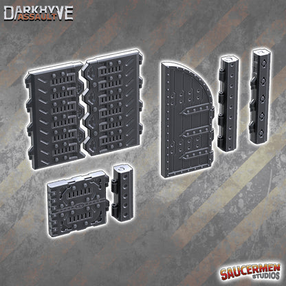 DarkHyve Assault –  Large Hinged Doors & Gates - Sci-Fi Grimdark Miniatures by Saucermen Studios, Wargame Scale 3D Printed - photo 2