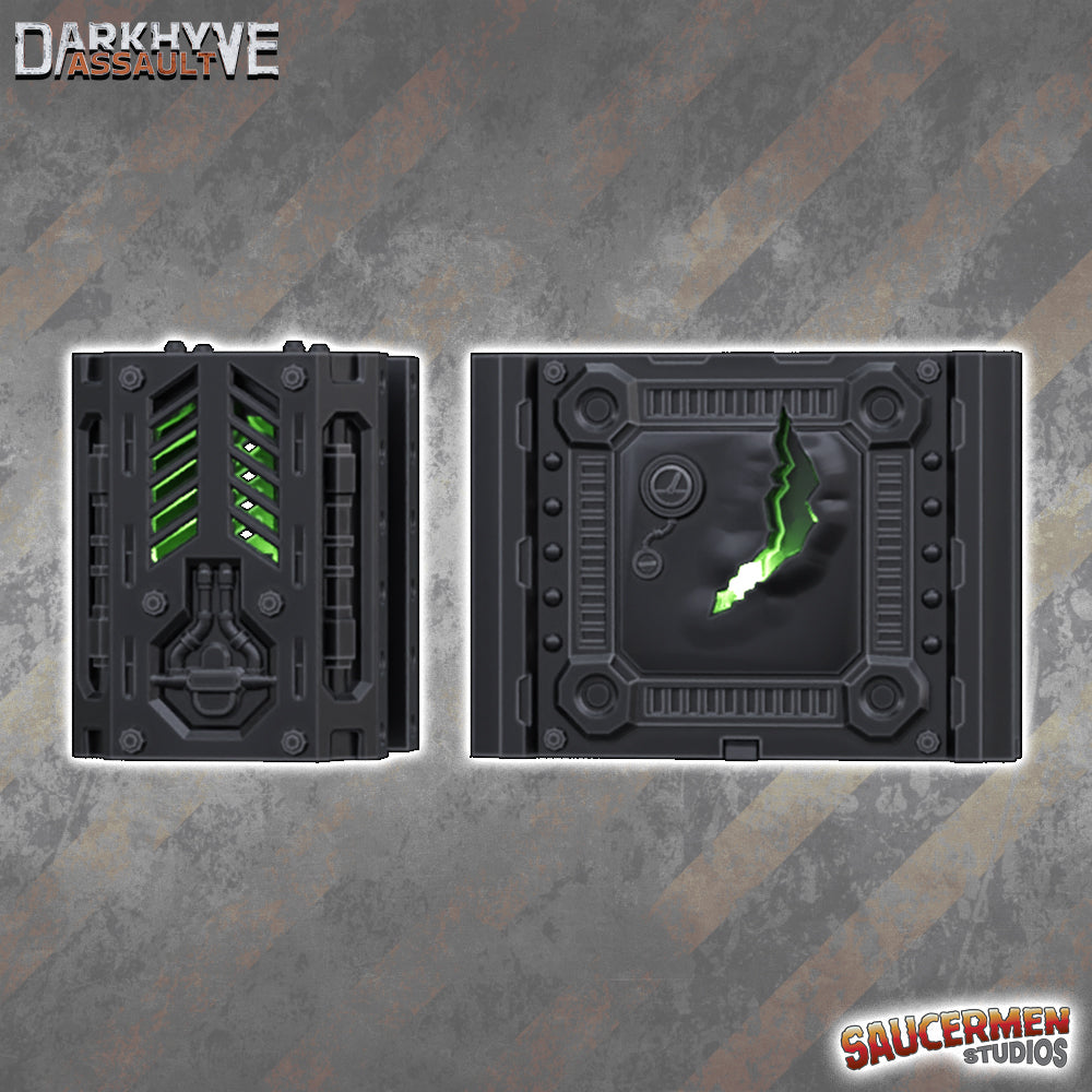DarkHyve Assault – LED Integrated Walls & Junctions - Sci-Fi Grimdark Miniatures by Saucermen Studios, Wargame Scale 3D Printed - photo 2