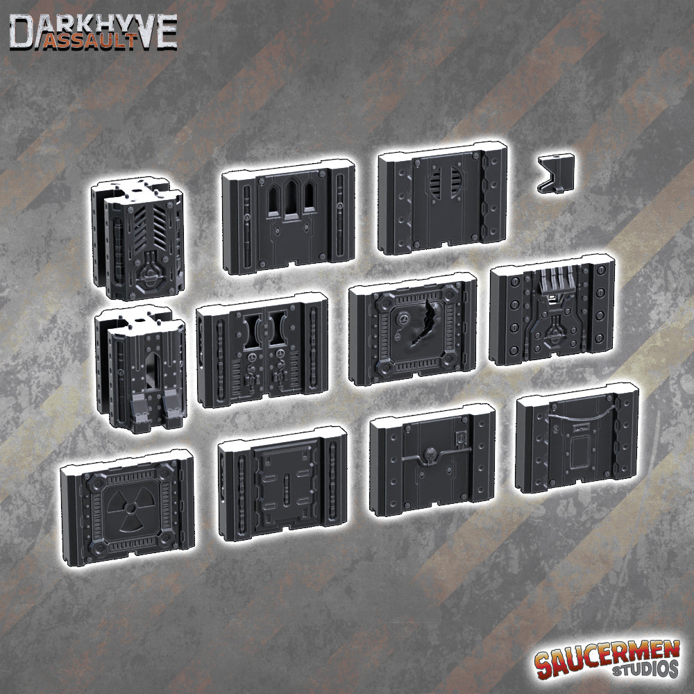 DarkHyve Assault – LED Integrated Walls & Junctions - Sci-Fi Grimdark Miniatures by Saucermen Studios, Wargame Scale 3D Printed - photo 4