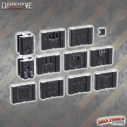 DarkHyve Assault – LED Integrated Walls & Junctions - Sci-Fi Grimdark Miniatures by Saucermen Studios, Wargame Scale 3D Printed - photo 4