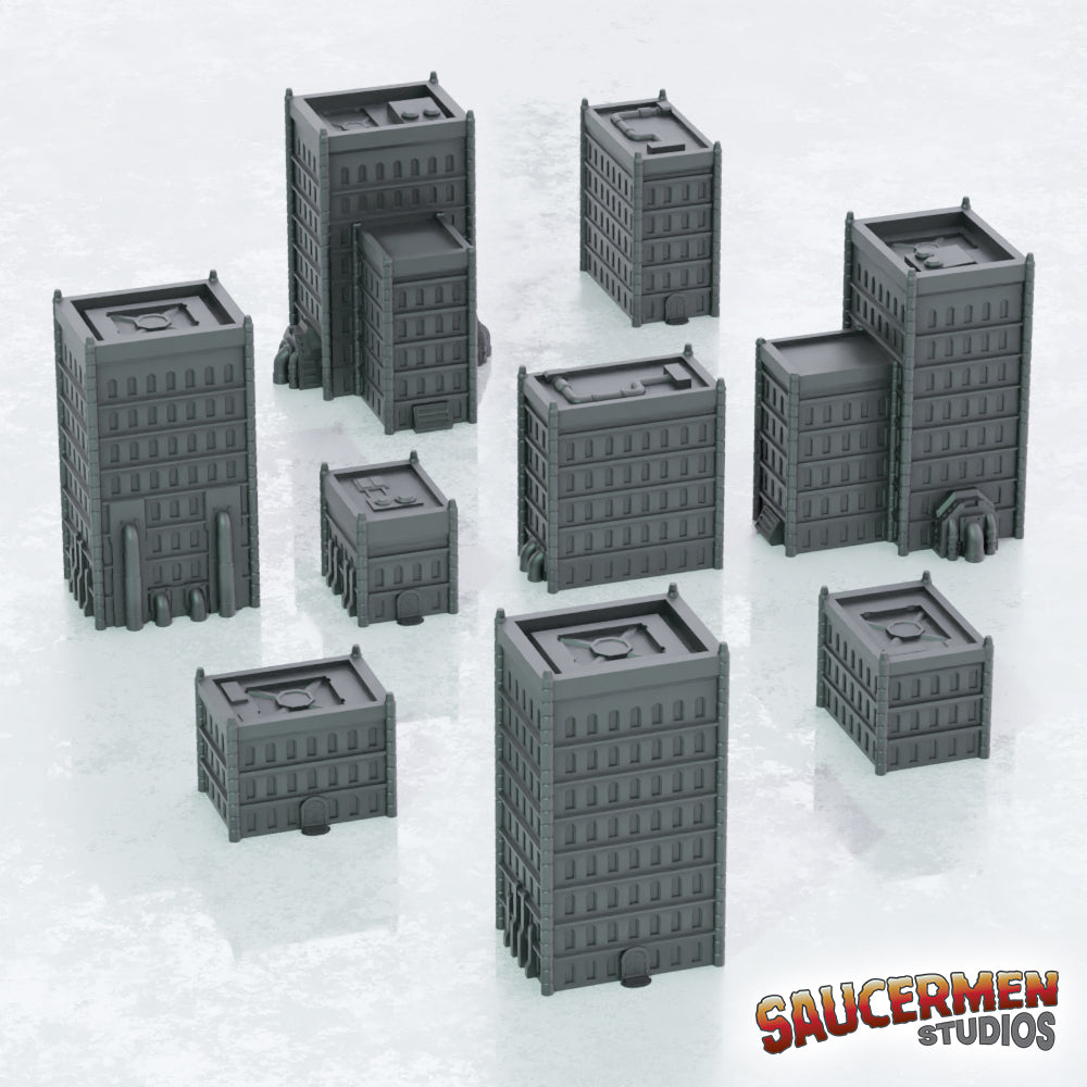 6mm Gothic Buildings - Sci-Fi Grimdark Miniatures by Saucermen Studios, Wargame Scale 3D Printed
