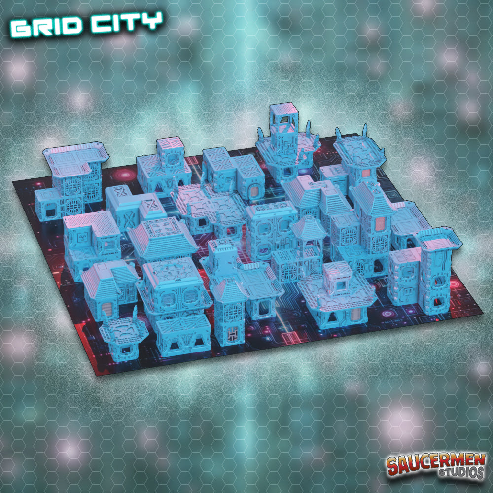 Grid City - Core Set - Sci-Fi Grimdark Miniatures by Saucermen Studios, Wargame Scale 3D Printed