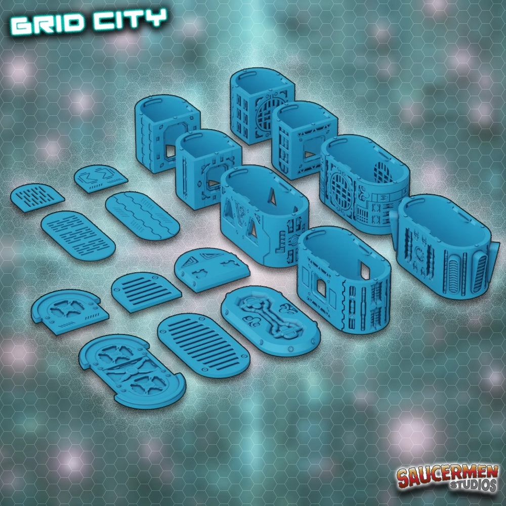 Grid City - Capsule Buildings - Sci-Fi Grimdark Miniatures by Saucermen Studios, Wargame Scale 3D Printed - photo 2