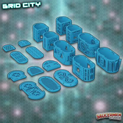 Grid City - Capsule Buildings - Sci-Fi Grimdark Miniatures by Saucermen Studios, Wargame Scale 3D Printed - photo 2